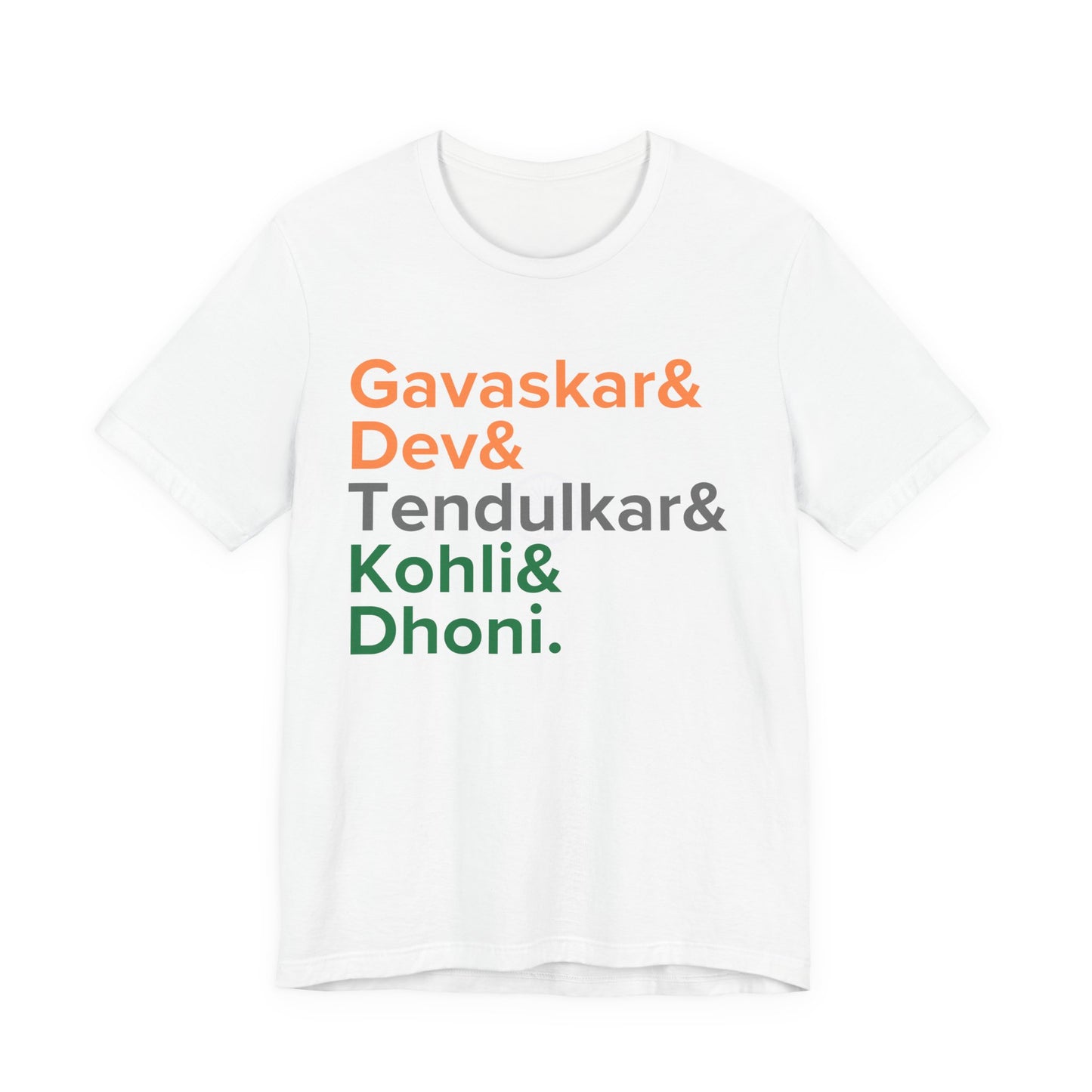 India Cricket Legends T-Shirt Tricolor Design with Top Indian Cricket Stars