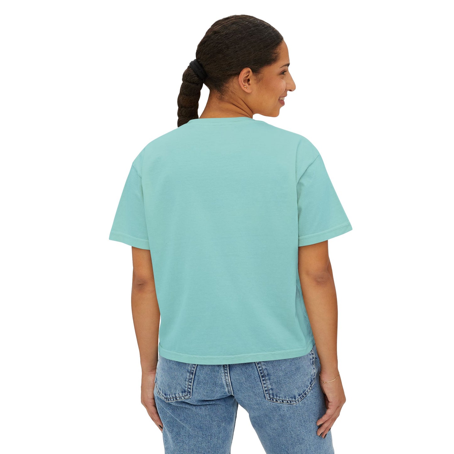 Vibrant Women's Boxy Tee - Colorful Auto Rickshaw Graphic