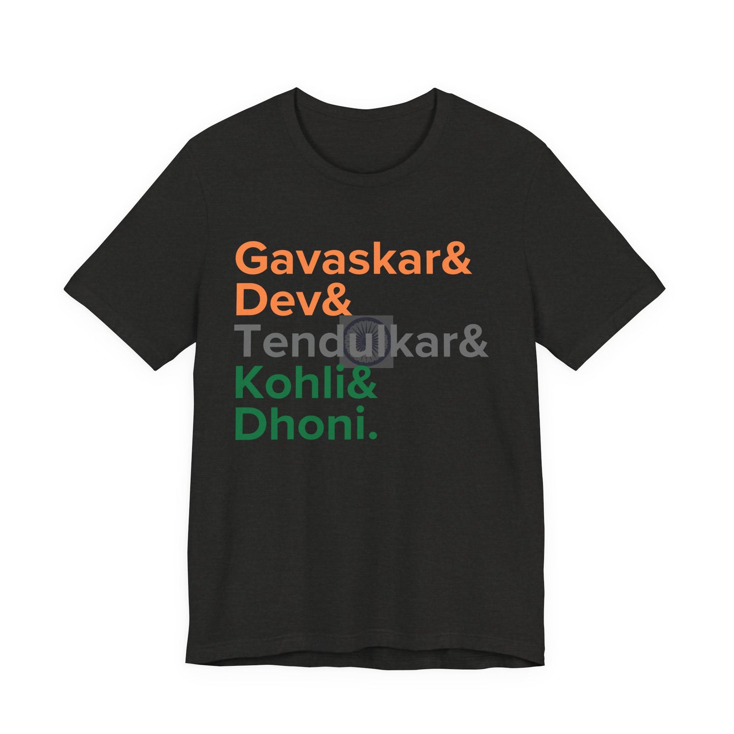 India Cricket Legends T-Shirt Tricolor Design with Top Indian Cricket Stars