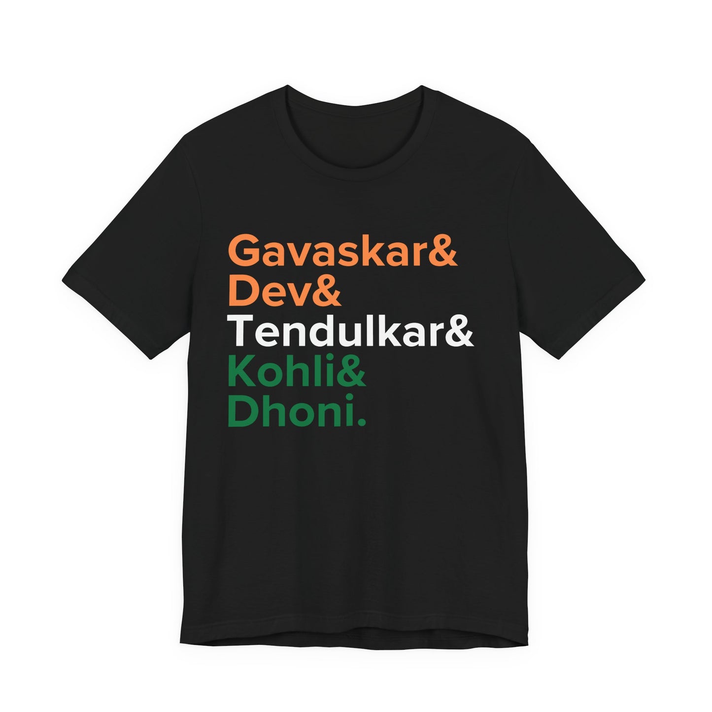 India Cricket Legends T-Shirt Tricolor Design with Top Indian Cricket Stars