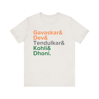 India Cricket Legends T-Shirt Tricolor Design with Top Indian Cricket Stars