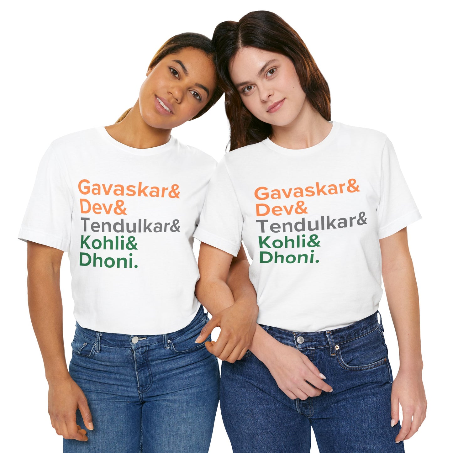 India Cricket Legends T-Shirt Tricolor Design with Top Indian Cricket Stars