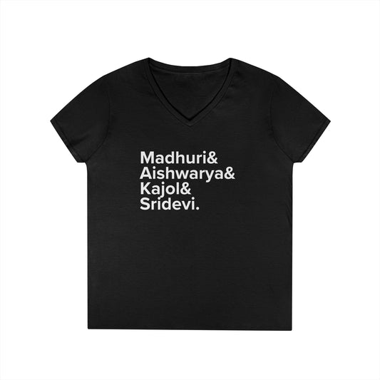 Bollywood Heroines Dream Team V-Neck T-Shirt